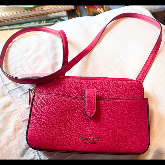 Kate spade small tab crossbody Leila bright rose